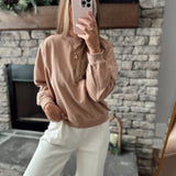 Dark Taupe On The Daily Basic Pullover Crew