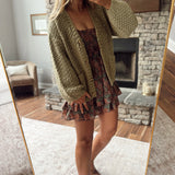 Olive Evren Chunky Knit Cardigan