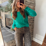 Kelly Green Eva Front Seam Sweater