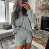 Blue Stripe Chaya Ribbed Oversized Top