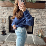 Light Risen Tummy Control Midi Length Raw Hem Denim Shorts