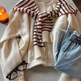 Cream & Red Samira Cardigan