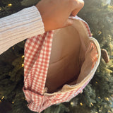 Pink Coquette Bow Embroidered Gingham Backpack