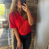 Cherry Celia Puff Sleeve Cardi