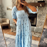 Denim Blue Heaven Sent Floral Maxi Dress