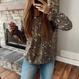 Olive Grove Floral Blouse