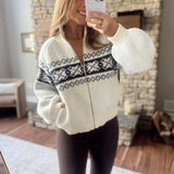 Cream Frost & Fair Sweater Jacket