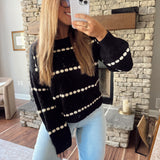 Black Spot Stripe Sweater