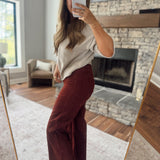 Brick Polka Dot Corduroy Pants