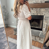 Briar Beige Gingham Midi Dress
