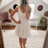 Blue Floral Bubble Skirt Tie Shoulder Mini Dress IN STORE