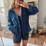 Navy Jam Session Fleece Shacket