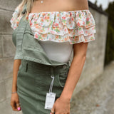 Mylie Ivory Floral Ruffle Bodysuit