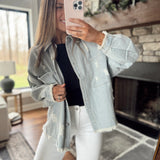 Blue Worktop Button Down Denim Shacket