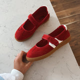 Red Faux Suede Calm Down Sneakers