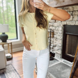 Daisy Ribbed Button Up Knit Top