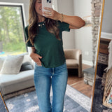 Forest Green Jules Lightweight Crop Tee