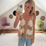 Mocha Barefoot Days Crochet Tank