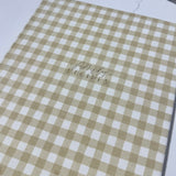 Beige Gingham Heirloom Recipe Book