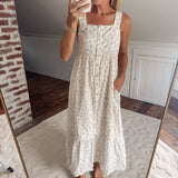 Cream Dasha Floral Midi Dress