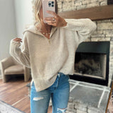 Beige Terrain Quarter Zip Sweater