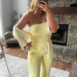 Butter Yellow Cozy Calling Tube Top