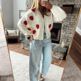 Creme Strawberry Pop Cardigan