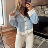 Powder Blue Seaside Stitch Cardigan