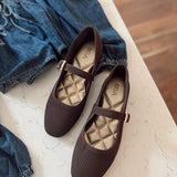 Chocolate Brita Knit Flat