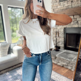 White Azaria Washed Short Sleeve