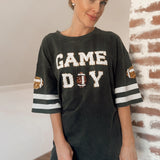 Game Day Sequin Tee Shirt Dress