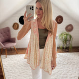 Makenna Pink Multi Floral & Pearls Sleeveless Cardi