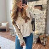 Oatmeal Dot Your Bets Sweater