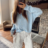 Sky Blue Piper Knit Cardigan