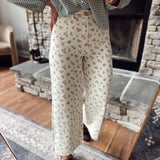 Cream Vintage Flora Denim Pants