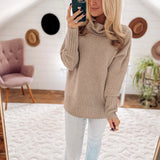 Megan Mocha Ribbed Turtle Neck Sweater IN STORE