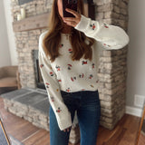 Cream Fleur de Cozy Sweater