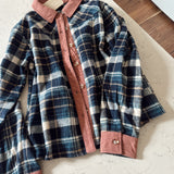 Timeless Tales Navy/Mauve Crop Shacket