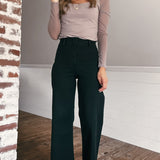 Delphi Black Wide Leg Straight Denim