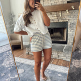 Navy Zinnia Knit Shorts