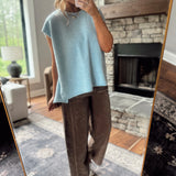 Sky Brushed Knit Sweater Top