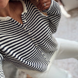 Navy Striped & Unbothered Cardigan