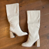 Shiloh Light Grey Knee High Block Heel Boots