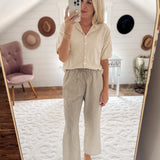 Natural & Olive Mini Plaid Pants