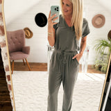 Just Business Olive Jumpsuit