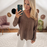 Mushroom Sheer Relaxed Sweater IN STORE