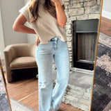 Risen Light Tummy Control HR Ankle Wide Cuffed Jeans