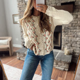 Ecru Posie Floral Cardigan