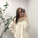 Cream Drop Shoulder Sweater IN STORE