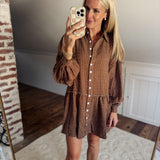 Brown Tannah Shirt Mini Dress